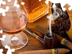 alcohol, pipe, Cigars, wine glass