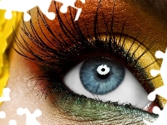 Women, make-up, cilia, eye