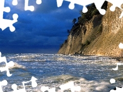 Cliffs, blue, sea