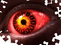 Clock, eye, iris