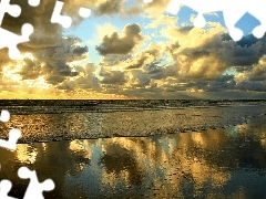 clouds, sea, Beaches