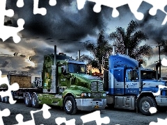 clouds, truck, dark