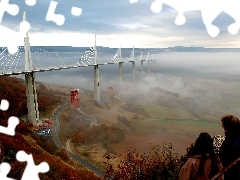 France, Millau, clouds, overpass