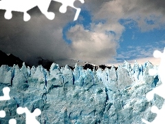 clouds, mountains, Ice