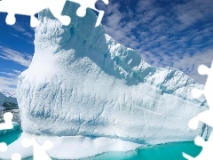 Ice, water, clouds, mountains