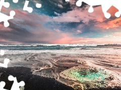 clouds, iceland, Icecream, Great Sunsets, clump, sea