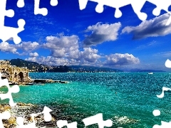 Italy, sea, clouds, Portofino