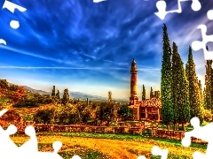 mosque, clouds