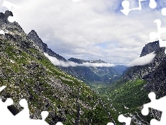 Norway, Mountains, clouds, Way