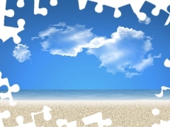 clouds, Beaches, sea