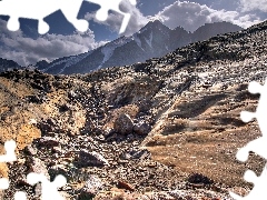 clouds, Sky, rocks, Stones, Mountains