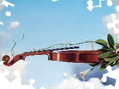 clouds, violin, Sky