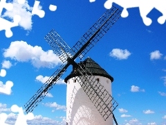 clouds, Windmill, Sky