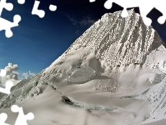 mount, Mountains, clouds, winter, Alpamayo, Andy