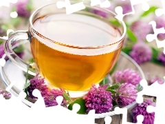 clover, blur, tea, Flowers, cup