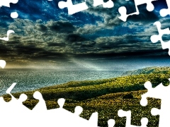 Coast, clouds, sea