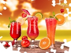 cocktails, color, refreshing
