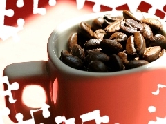 coffee, mug, grains