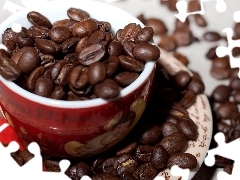 saucer, grains, coffee, cup