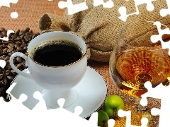 coffee, grains, cognac, cup