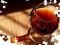 glass, cognac