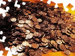 coins, scattered, metal