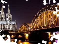Cologne, Germany, chair, River, bridge