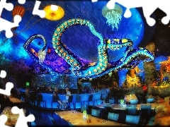 Hotel hall, Octopus, colors, Restaurants