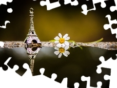 Colourfull Flowers, chamomile, tower, Eiffla, Pendant