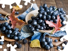 grape, Leaf, composition, blackberries