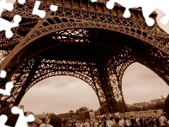 Eiffla Tower, steel, construction, Tourists