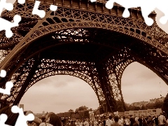 Eiffla Tower, steel, construction, Tourists