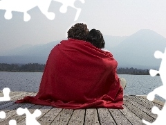 lovers, water, coverlet, Platform