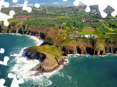 sea, field, cultivated, peninsula