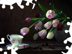 cup, Tulips, Vase