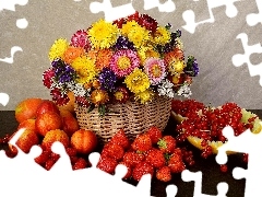 currants, composition, raspberries, strawberries, nectarines