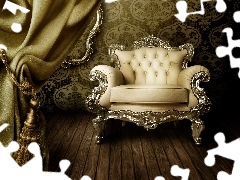 Room, Armchair, curtain, stylish