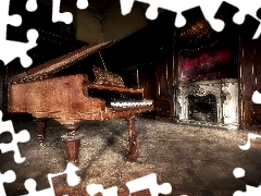 saloon, Neglected, Old car, Piano, burner chimney, damaged