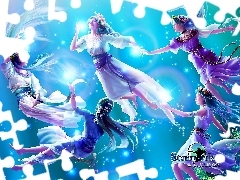 graphics, Nymphs, dance, Kagaya