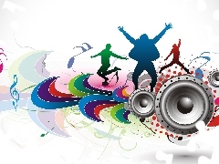 speaker, music, dance, men