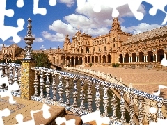 Spain, porcelain Bridge, Plaza de Espana, Seville