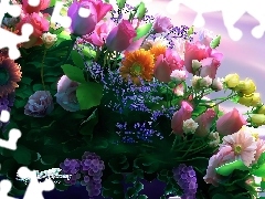 different, flowers, Kagaya, bouquet, graphics