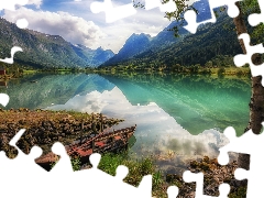 District of Sogn og Fjordane, Norway, coast, Fiord Sognefjorden, Boat