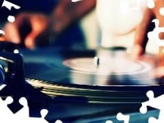 DJ, CD, hands