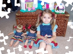 ponytail, girl, dolls, dresses, toys, Smile