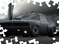 Black, Open, Doors, Dodge Challenger Vapor