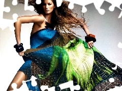 Beauty, Coloured, dress, Gisele Bundchen