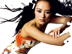Ziyi Zhang, Coloured, dress, brunette