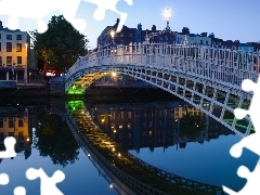 Dublin, Ireland, Houses, bridge, River