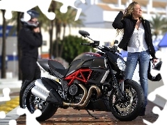 Ducati, Blonde, Motorbike